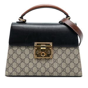 Pre-Loved Gucci Small GG Supreme Padlock Satchel